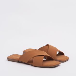 Rasteira Clássica Jéssika em Nobuck - CAMEL