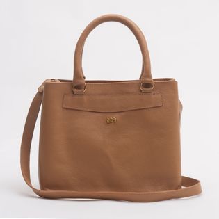 Bolsa Média em Couro - CAMEL
