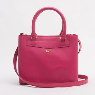 Bolsa Média em Couro - HOT PINK