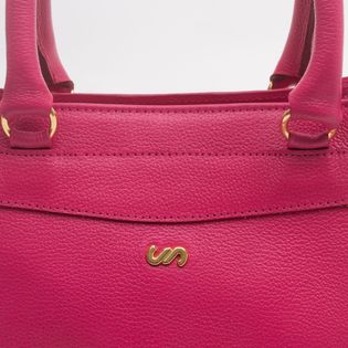 Bolsa Média em Couro - HOT PINK