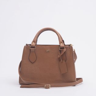 Bolsa Média Clássica em Couro - CAMEL
