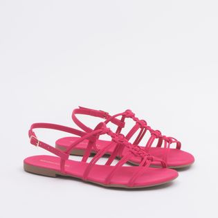 Rasteira traseiro com cabedal de nó - HOT PINK