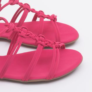 Rasteira traseiro com cabedal de nó - HOT PINK
