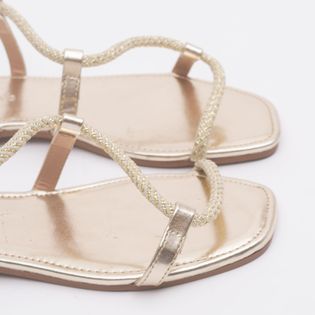 Rasteira Cordão em S Metalizada - CHAMPAGNE