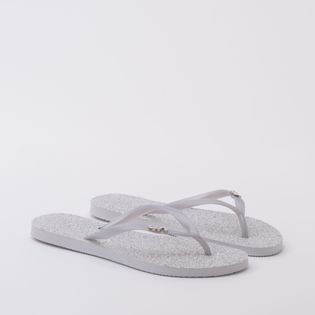 Chinelo com palmilha redonda em gliter - PRATA