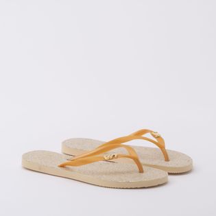 Chinelo com palmilha redonda em gliter - OURO