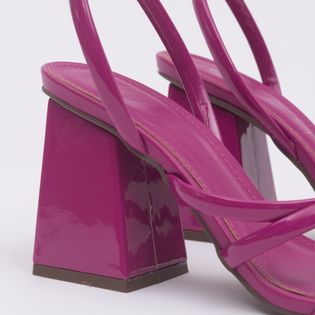 Sandalia alta em material tecnologico cabedal em tiras de dedo - FUCSIA