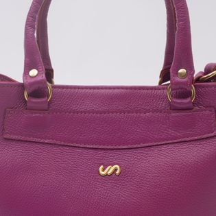 Bolsa Média em Couro - FUCSIA