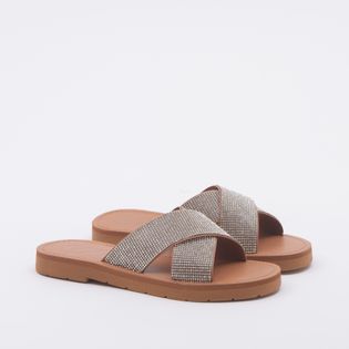 Rasteira Luz em X - CAMEL/CRISTAL