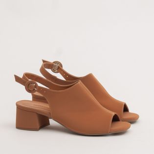Sandalia baixa em nobuck - CAMEL
