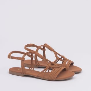 Rasteira Tiras Nobuck - CAMEL