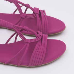 Rasteira Tiras Nobuck - FUCSIA