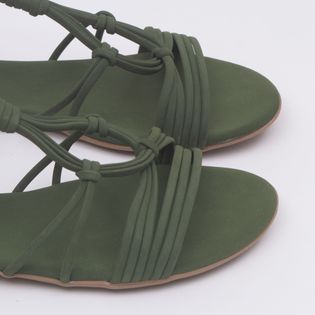 Rasteira Tiras Nobuck - VERDE MILITAR