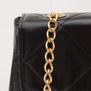 Bolsa de couro com alça transversal - PRETA