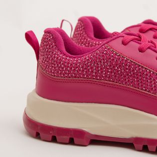 Tenis mix de materiais com studs - ROSA CHOQUE