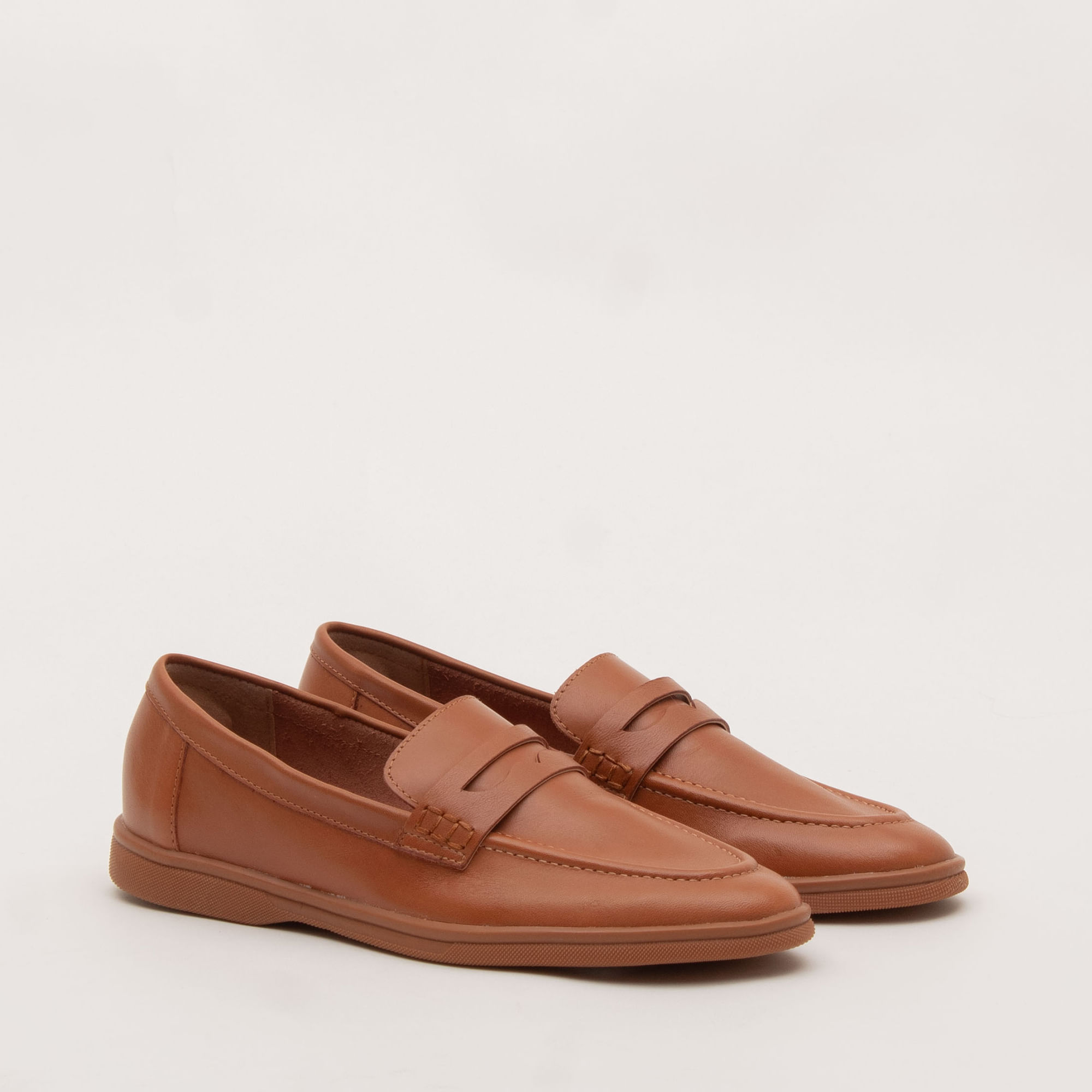 Mocassim de couro frente redonda Sonho dos P s