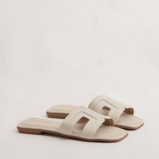 Rasteira Recortes Pesponto - COTTON