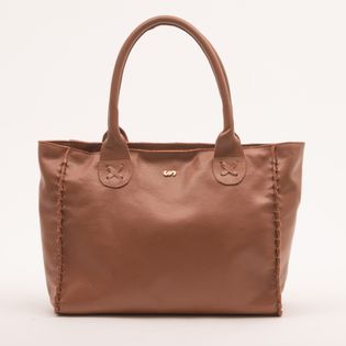 Bolsa de couro média - CAMEL