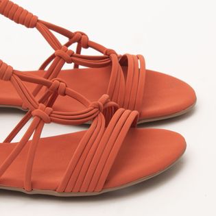 Rasteira Tiras Nobuck - CORAL