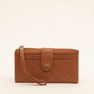 Carteira clutch com matelassê - CAMEL