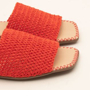 Rasteira Artesanal em Crochet - CORAL