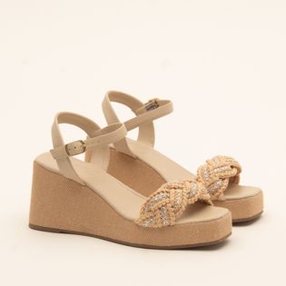 Anabela Artesanal Cordões Fios Pratas - MILK/PRATEADO