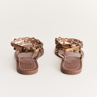 Rasteira metalizada tachas - BRONZE