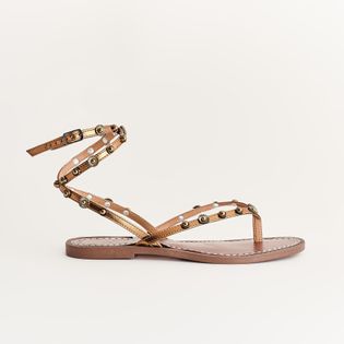 Rasteira metalizada tachas - BRONZE
