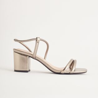 Sandália Básica Calce Fácil Metalizada - PEWTER