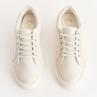Tênis casual com tecido - COTTON/MILK