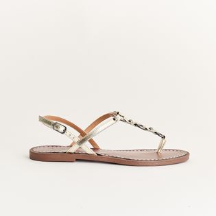 Rasteira metalizada com argolas - DOURADO