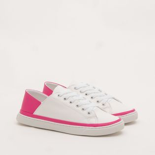 Tênis Clássico Hérica - BRANCO/ROSA CHOQUE