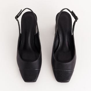 Scarpin bico texturizado - PRETA