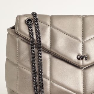 Bolsa Média Alça Metalizada - PEWTER