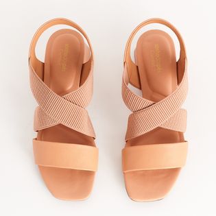 Sandália comfort tiras elásticas - BISCUIT