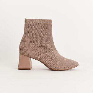 Bota curta em knit - TAUPE