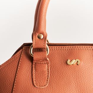 Bolsa Média em Couro - CAMEL