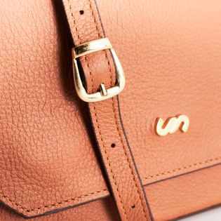 Bolsa Tiracolo Pequena em couro - CAMEL