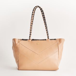 Bolsa grande alça texturizada - FENDI/CAMEL