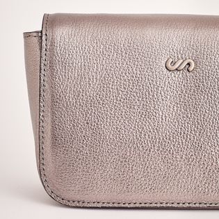 Bolsa Pequena com Bridão Metalizado - PEWTER
