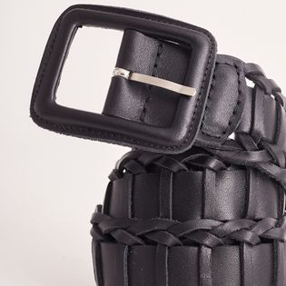 Cinto selaria com tiras entrelaçadas - PRETA