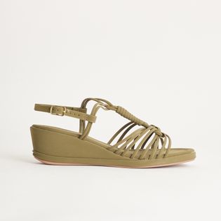 Anabela Macramê Nobuck - VERDE OLIVE