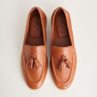 Mocassim em Couro com Barbicacho - CAMEL