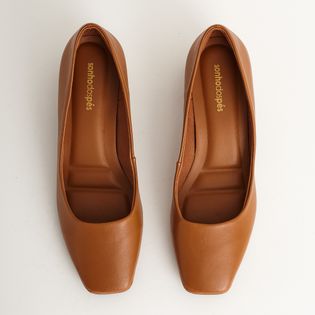 Scarpin Bico Quadrado em Napa - CASCA