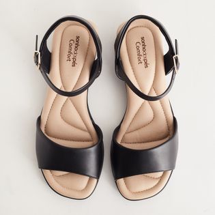 Anabela comfort em nobuck - PRETA