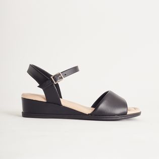 Anabela comfort em nobuck - PRETA