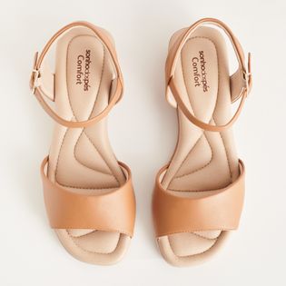 Anabela comfort em nobuck - CAMEL