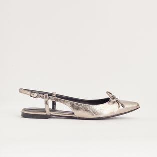 Sapatilha Laço Metalizada - PEWTER