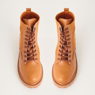 Coturno com Tricot - CAMEL