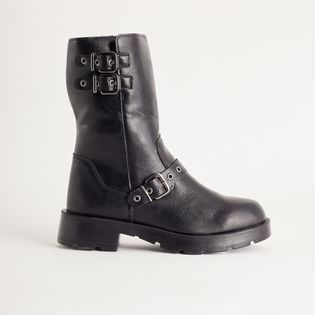 Bota Cano Médio com Fivelas - PRETA